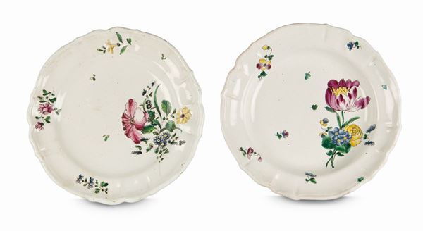 Two maiolica dishes, Lombard area, second half of the 18th century