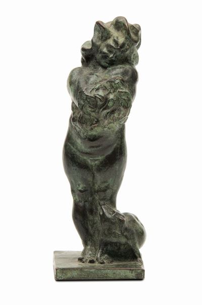 Arturo Martini, La lussuriosa, bronzo (scultura) raffigurante donna con porcellino, 1950 ca.