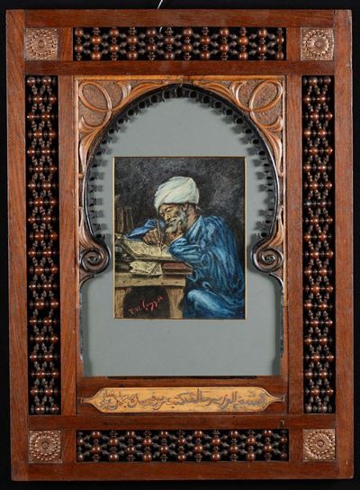 Quadro Orientalista Cornice Stile Carlo Bugatti