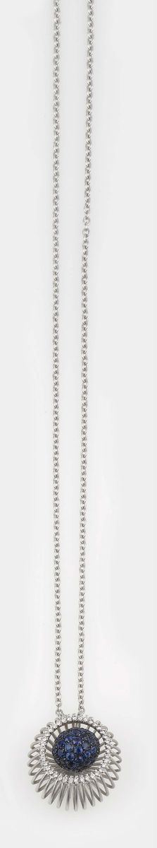 A sapphire and diamond pendant. Brarda  - Auction Jewels - II - Cambi Casa d'Aste