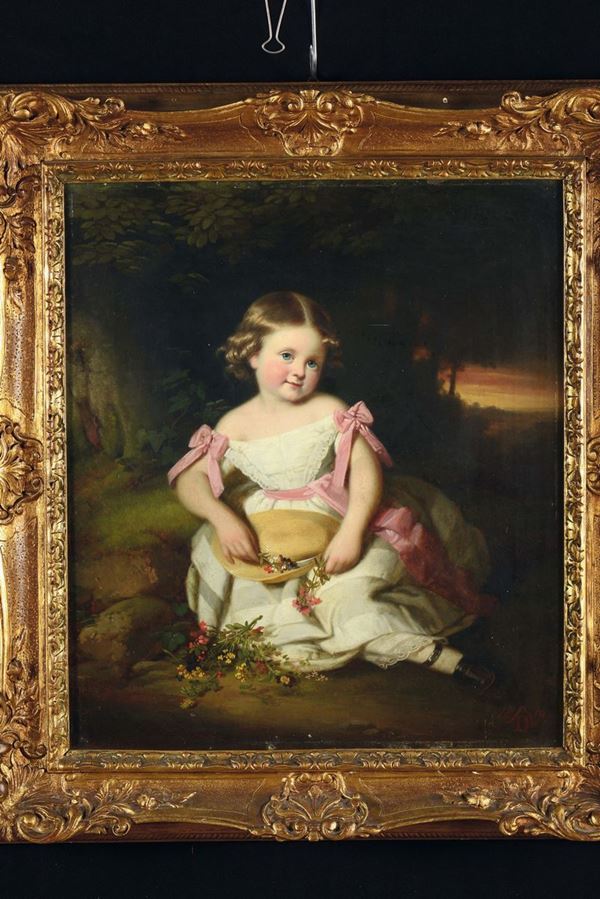 Pittore del XIX secolo Ritratto di bambina, 1854