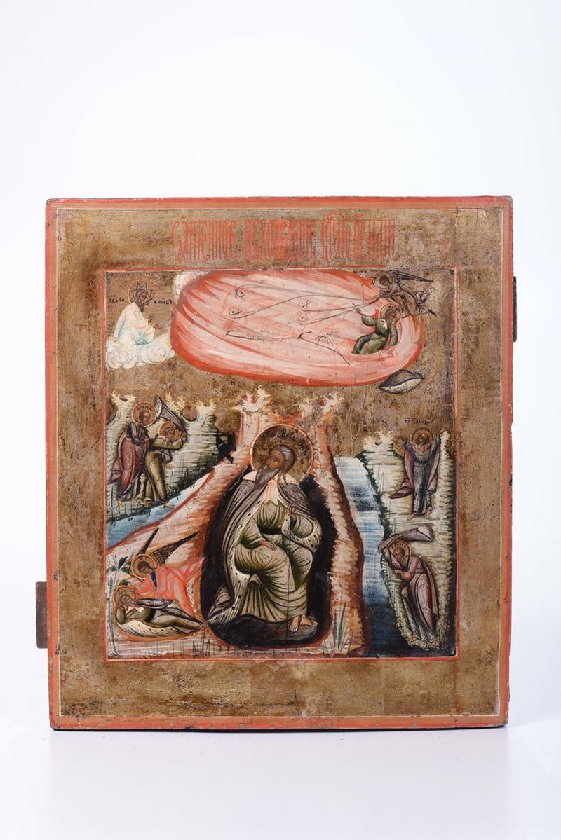 Icona raffigurante Sant'Elia, XIX secolo  - Asta Antiquariato - Cambi Casa d'Aste