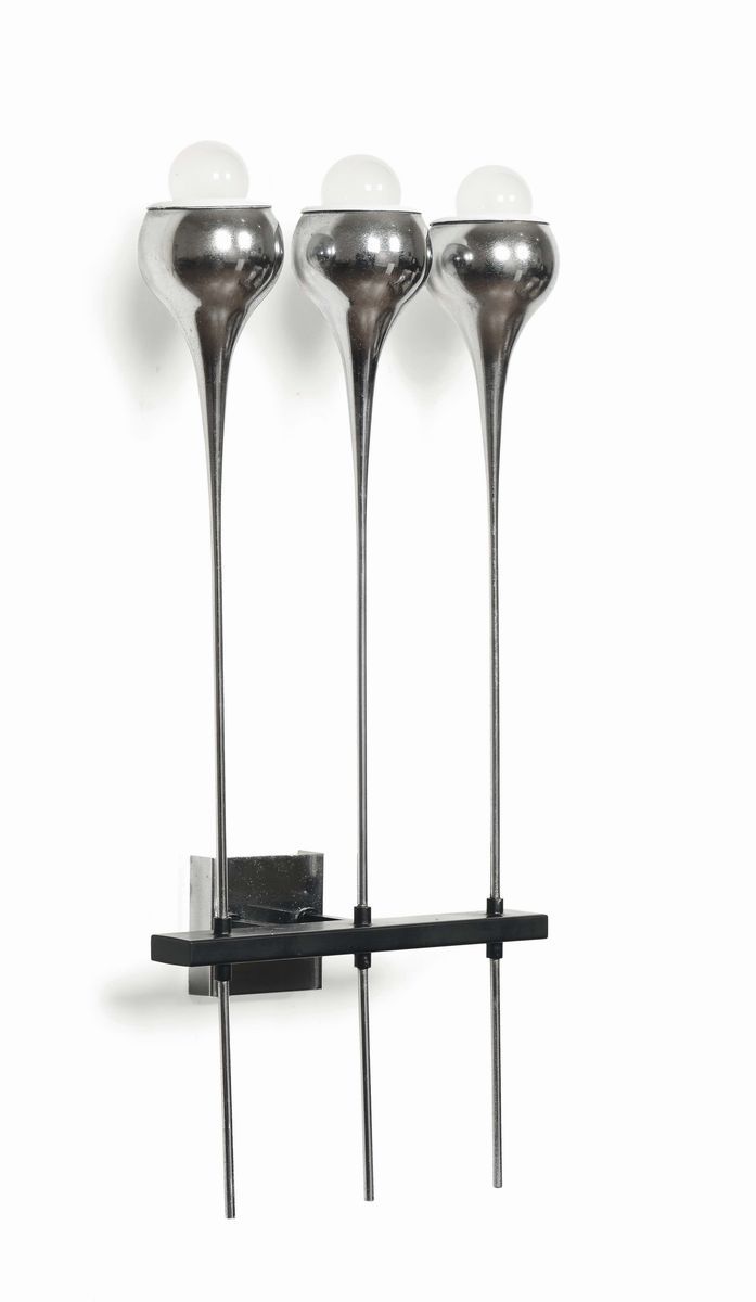 Tre Appliques in Metallo e Metallo Laccato Prod. Esperia, Italia, 1970 Ca.