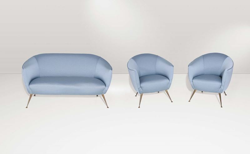 Salotto composto da due poltrone e un divano  - Asta Design - Cambi Casa d'Aste
