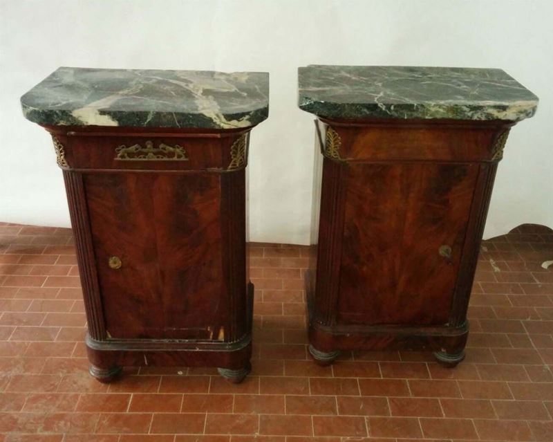 Coppia comodini Carlo X, XIX secolo  - Auction Furnitures, Paintings and Works of Art - Cambi Casa d'Aste