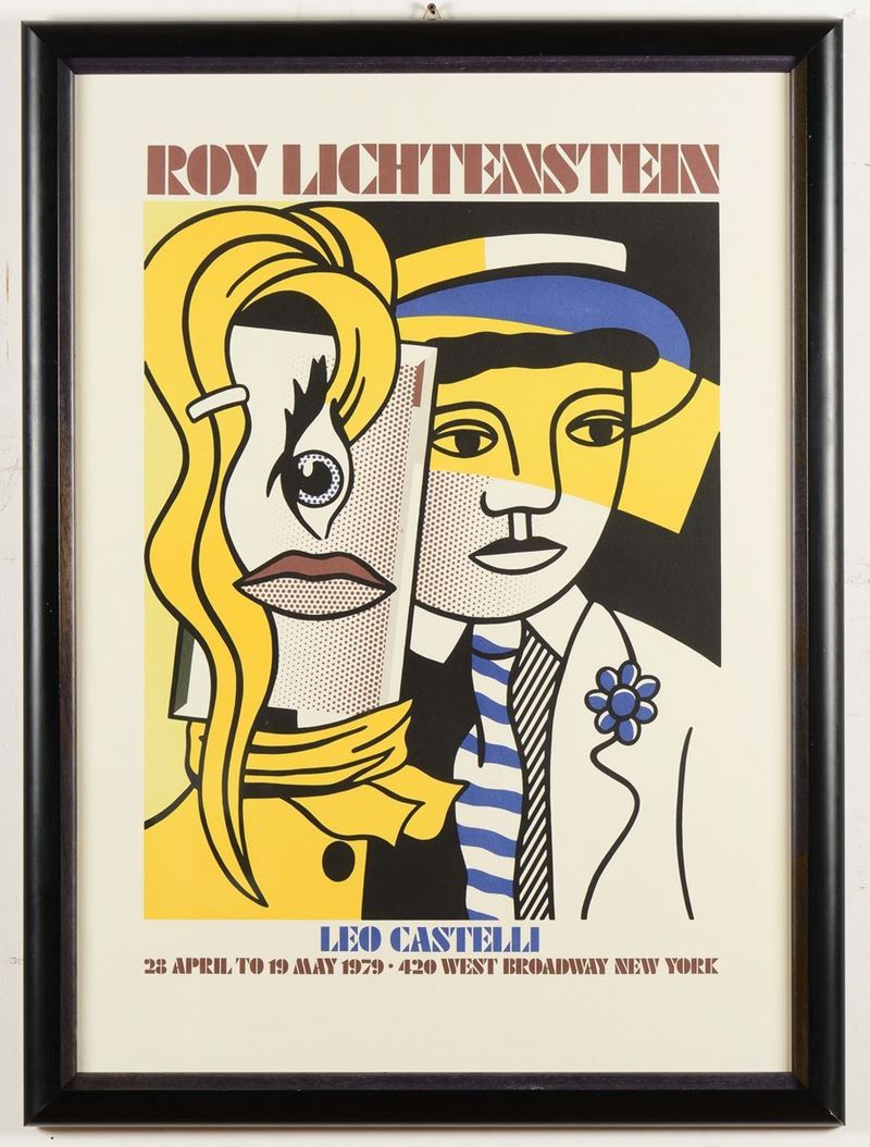 Locandina della mostra di Roy Lichtstein, collezione Leo Castelli, 1979  - Asta Asta a Tempo Antiquariato - II - Cambi Casa d'Aste