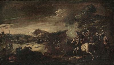 Francesco Graziani Detto Ciccio Napoletano (napoli 1680- 1730)battaglia