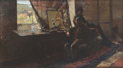 Giuseppe Ferdinando Piana (1864-1956)scena di Studio