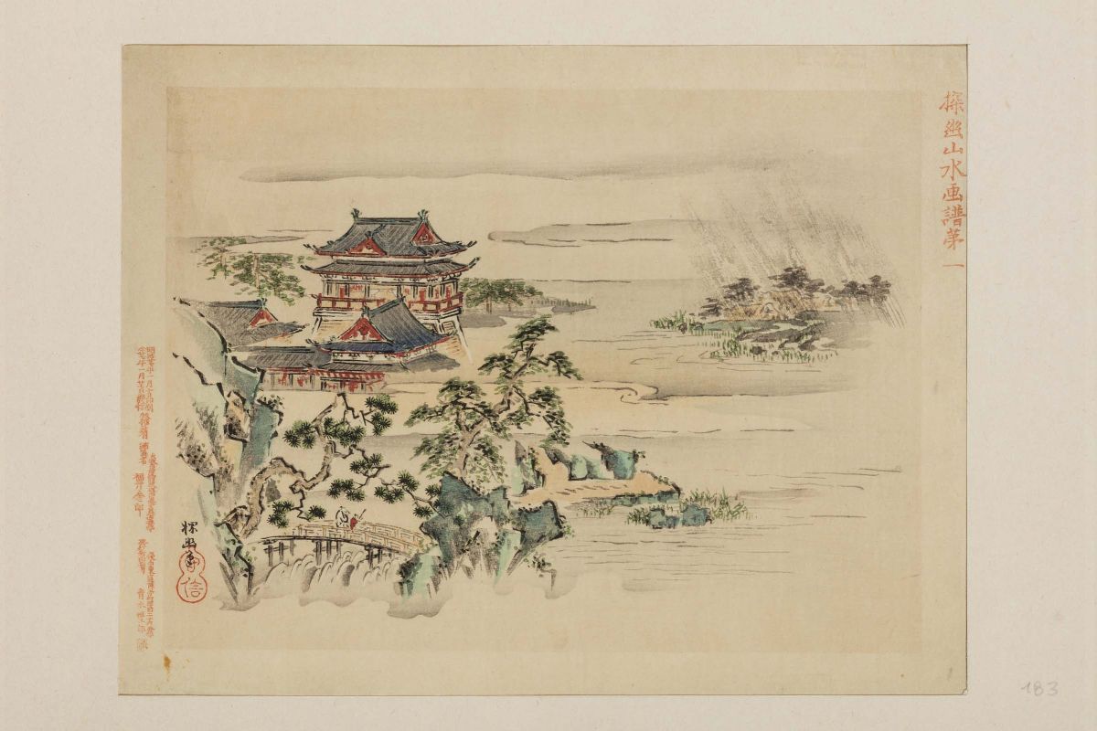Otto Dipinti su Carta Raffiguranti Paesaggi con Iscrizioni, Cina, Inizio XX Secolo