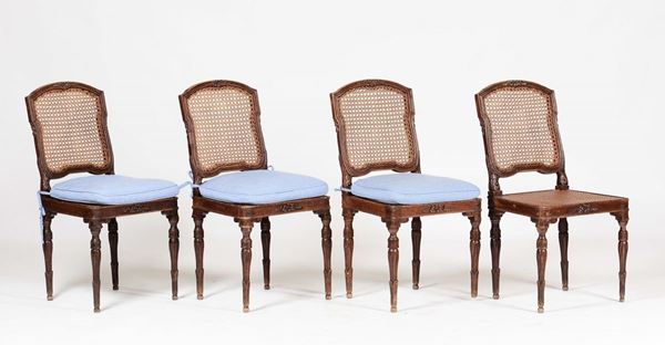 Quattro sedie in stile Luigi XVI