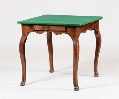 Tavolo da Gioco Stile Luigi XV con Piano in Marmo