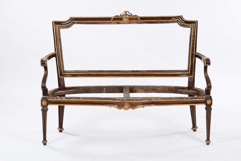 Divano in legno a due posti, XVIII secolo  - Asta Antiquariato - Cambi Casa d'Aste