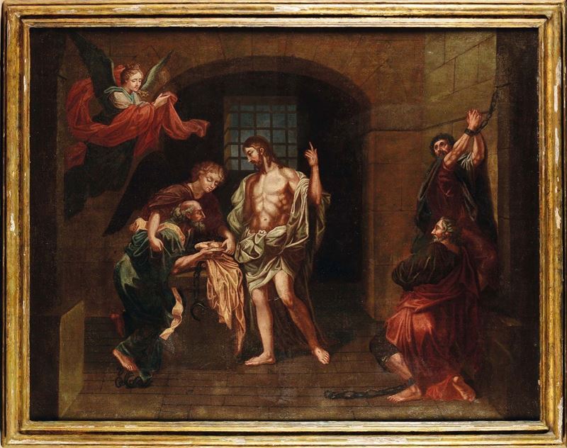 Scuola del XVIII secolo Scena religiosa  - Asta Antiquariato - Cambi Casa d'Aste
