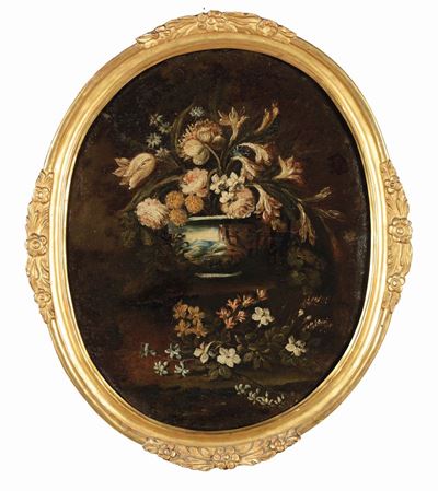 Scuola del XVIII Secolocoppia di Nature Morte con Fiori