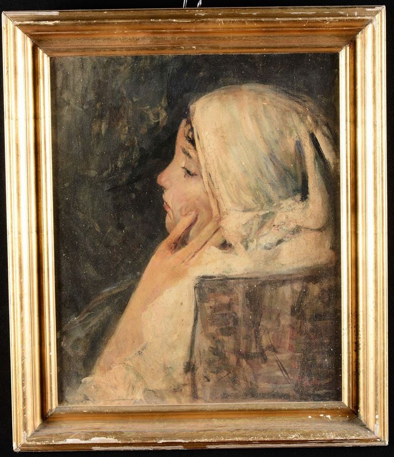 Anonimo del XIX secolo Ritratto femminile  - Asta Antiquariato - Cambi Casa d'Aste