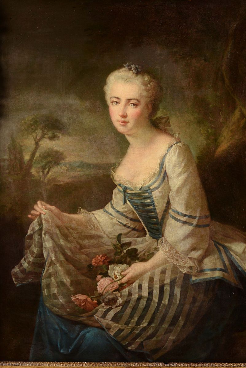 Louis Toque (parigi 1696 - 1772)ritratto di Gentildonna