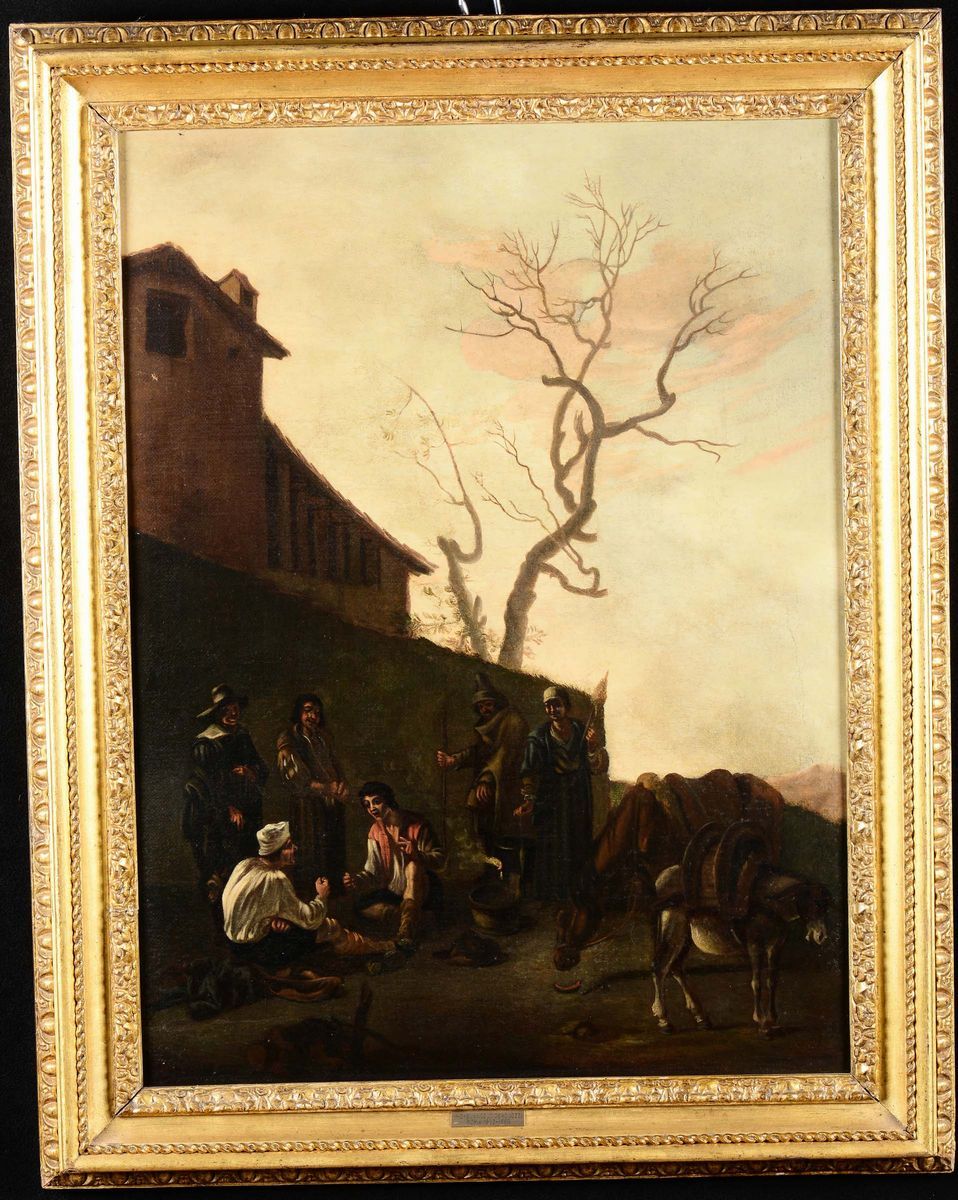 Michelangelo Cerquozzi (roma 1602 - 1660)gioco della Mozza