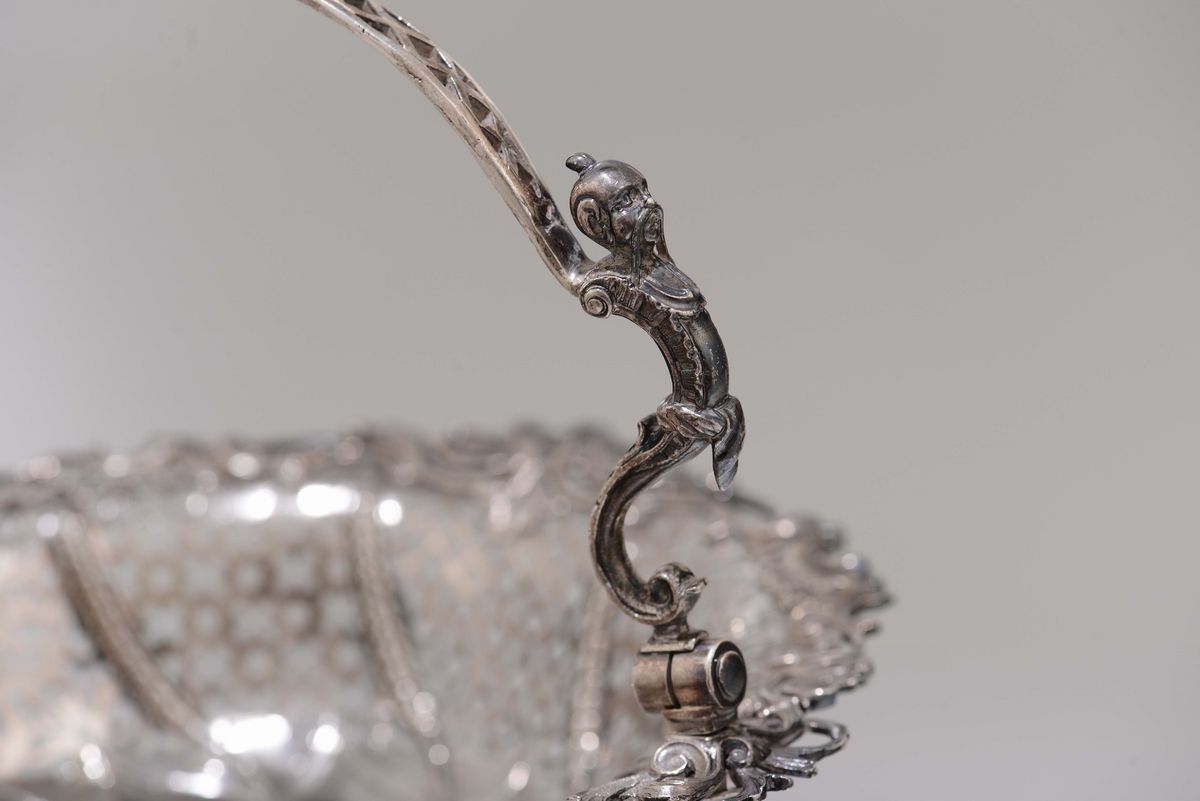 Cestino Ovale in Argento Traforato, Argentiere S.herbert & Co, Londra 1763