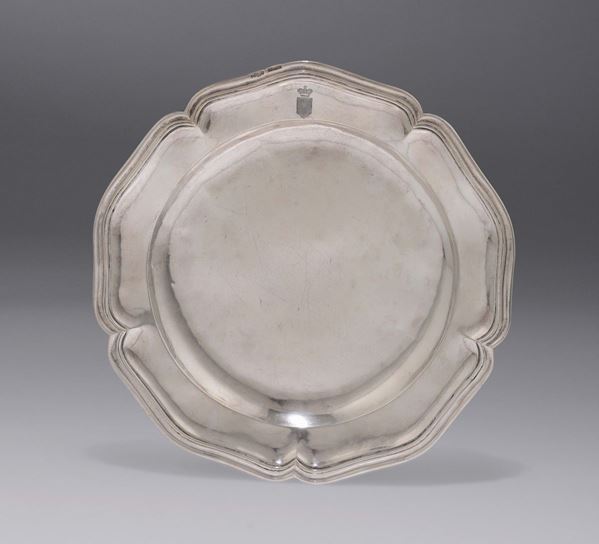 A silver plate, Palermo 1800, mark of the Consul Dimitrio Gullotta.