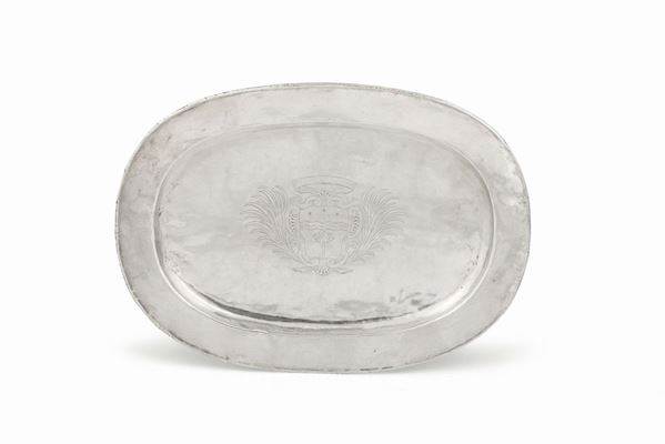 A silver tray, Rome, mid 18th century.