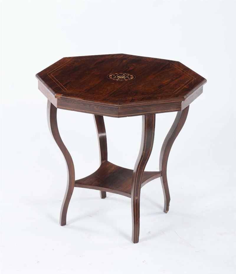Tavolo lastronato con piano ottagonale, XIX secolo  - Auction Asta a Tempo Antiquariato - II - Cambi Casa d'Aste