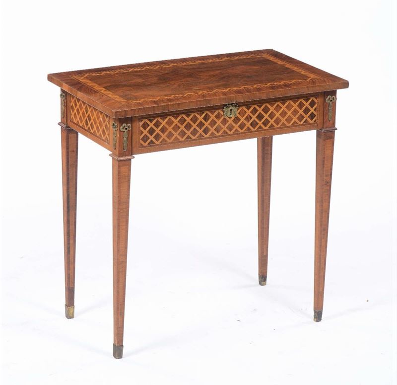 Tavolo lastronato ed intarsiato, XIX secolo  - Auction Fine Art - Cambi Casa d'Aste