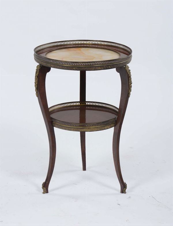 Tavolino con piano circolare in onice, XIX secolo
