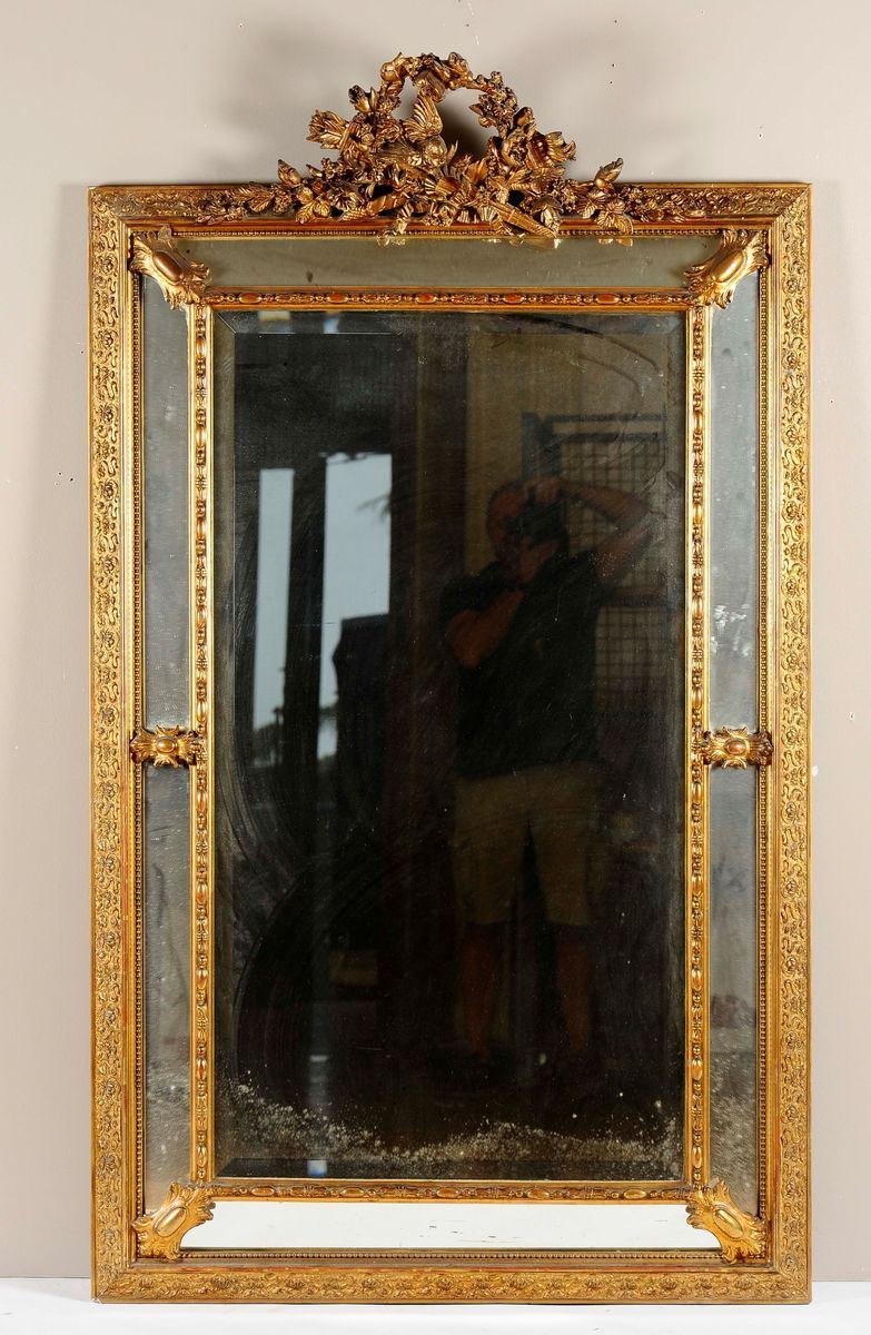 Specchiera in legno dorato, XX secolo  - Auction Fine Art - Cambi Casa d'Aste