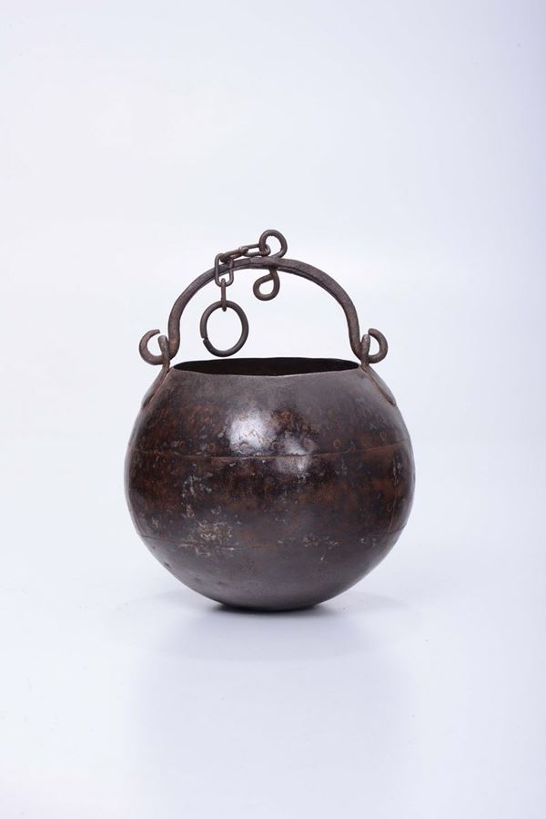 Paiolo in ferro battuto, XIX secolo