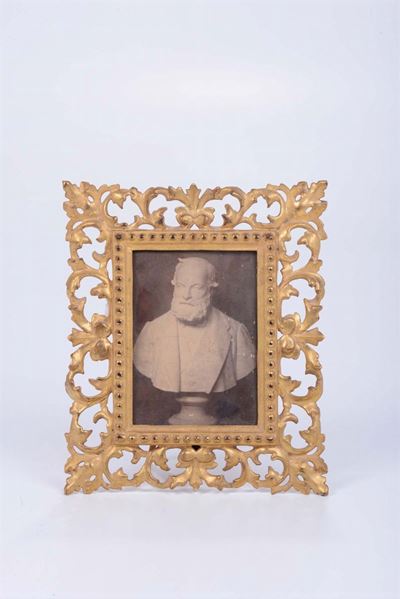 Cornicetta Porta Foto Dorata e Traforata, XIX Secolo