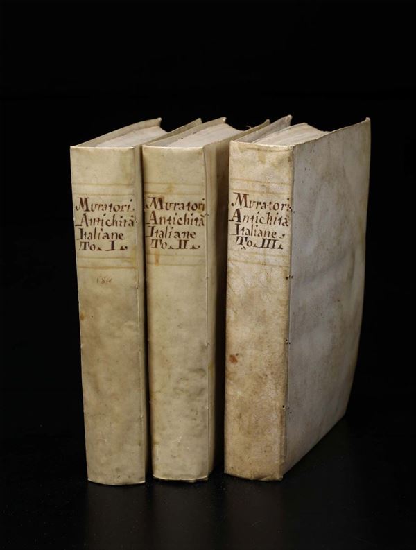 Muratori, Ludovico Dissertazione sopra le Antichità italiane..., Milano, Pasquali, 1751, 3 volumi
