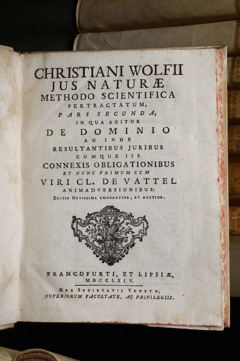 Baron De Pufendorfle Droit De la Nature..., Basle, Fratelli Thourneisen, 1732, 2 Volumi