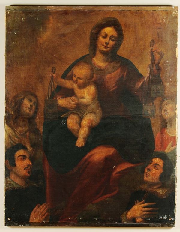 Luciano Borzone (1590-1645) Madonna con Bambino e Santi