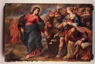 Giovanni Andrea Carlone (1626-1697)cristo e L’adultera