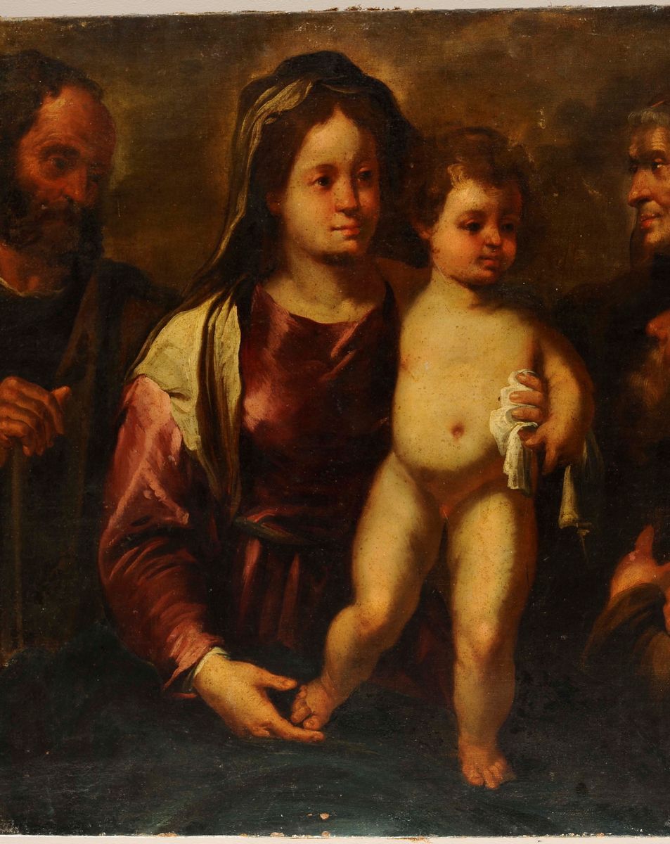 Gioacchino Assereto (genova 1600-1649), Bottega di (maestro Monticelli D’ongina)madonna Col Bambi...
