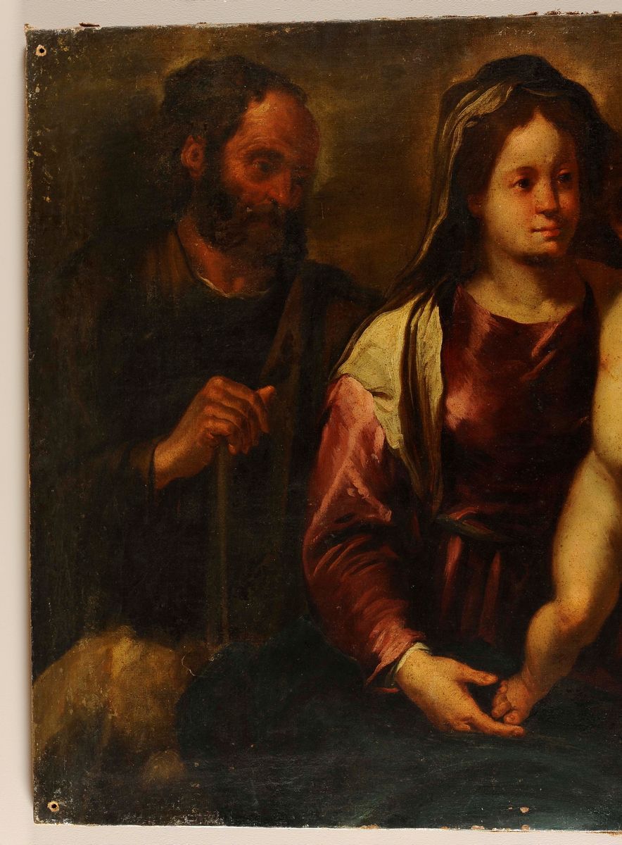 Gioacchino Assereto (genova 1600-1649), Bottega di (maestro Monticelli D’ongina)madonna Col Bambi...