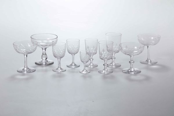 Servizio di bicchieri in cristallo