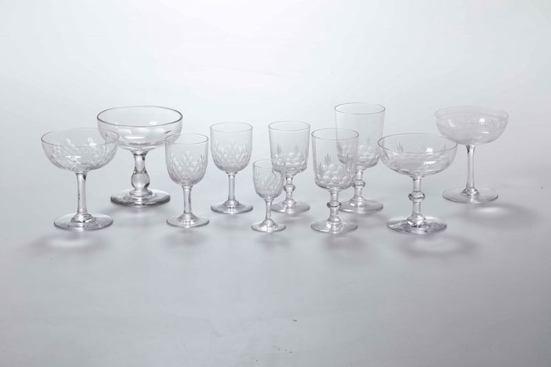 Servizio di bicchieri in cristallo  - Auction Antiques II - Timed Auction - Cambi Casa d'Aste