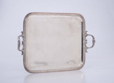Vassoio in Argento a Due Manici, XX Secolo