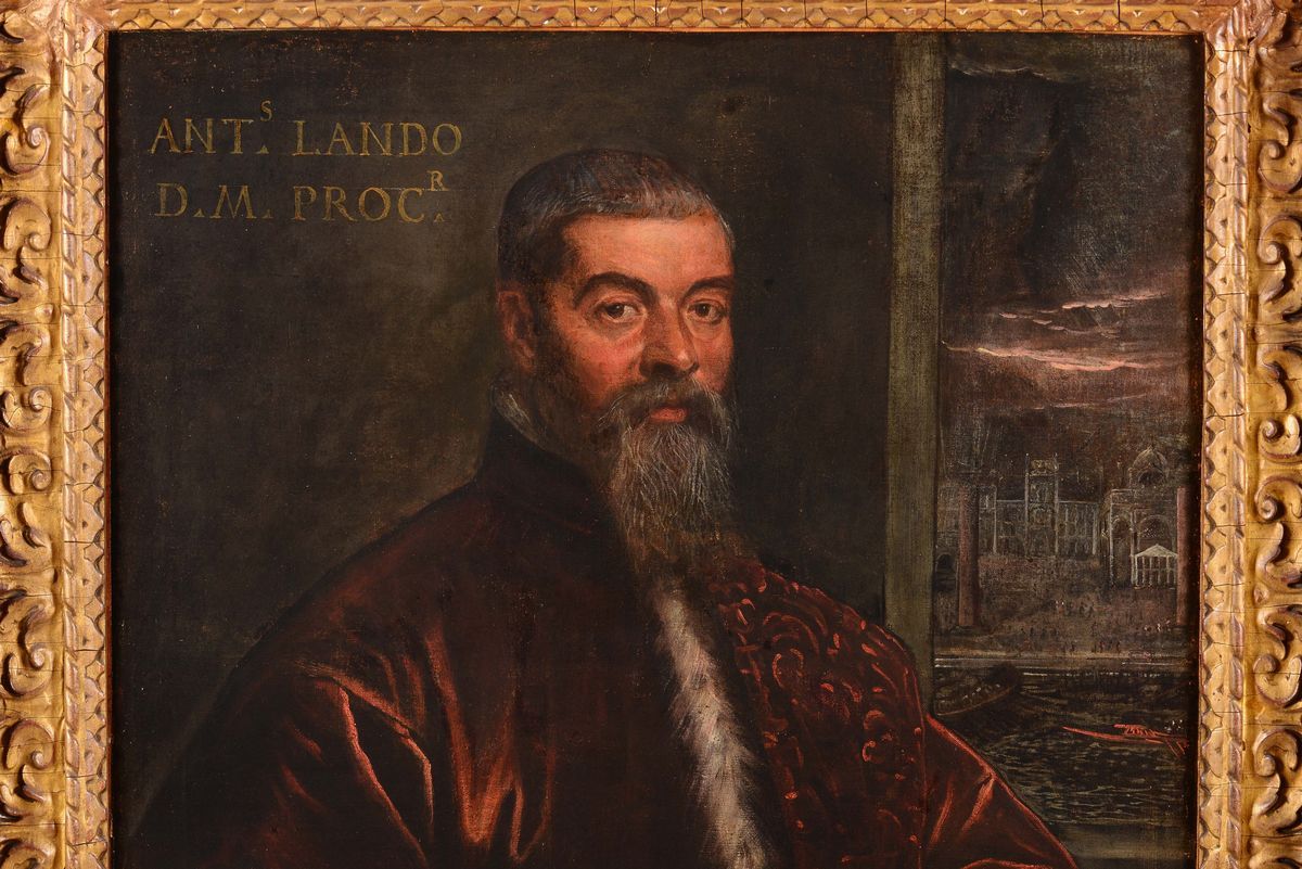 Domenico Robusti (venezia 1560-1635), Detto il Tintoretto, Bottega Diritratto di Antonio Landi, P...
