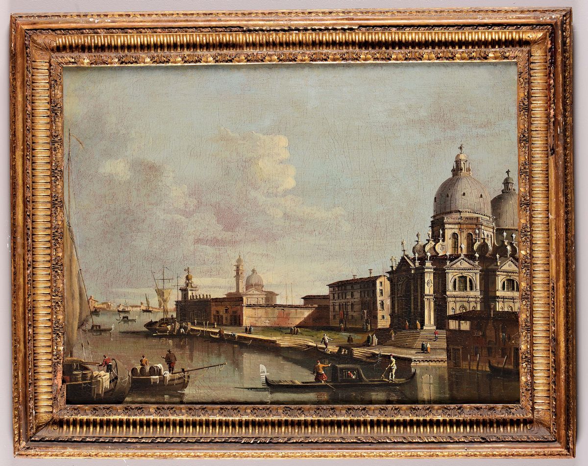 Giacomo Guardi (venezia 1764-1835) Attribuito Aveduta della Chiesa di Santa Maria della Salute; V...