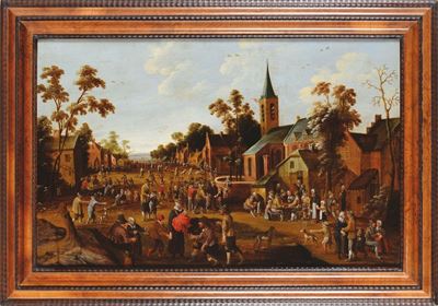 Joost Cornelisz Droochsloot (utrecht 1586-1666)scena Campestre con Contadini