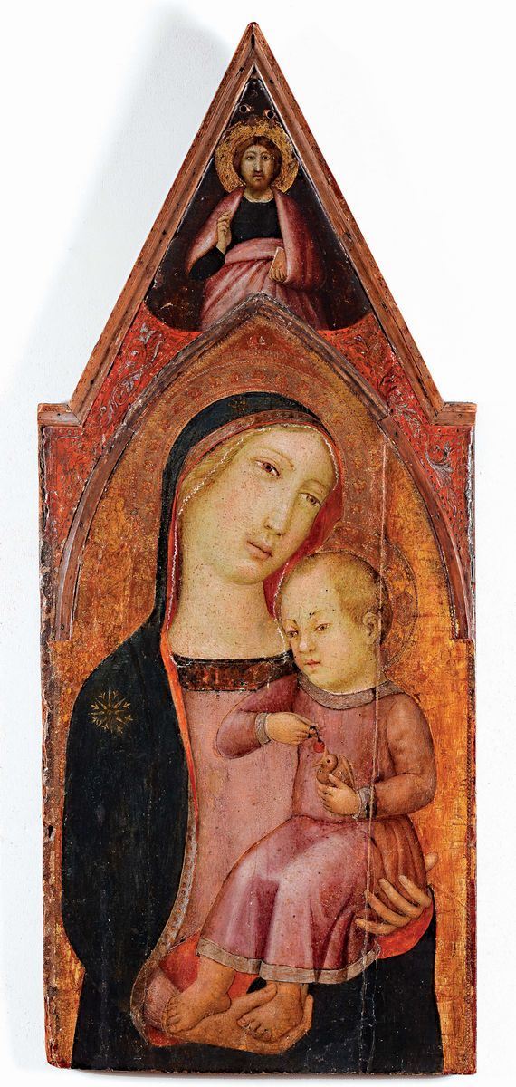 Scuola Senese del XIV secolo Madonna col Bambino