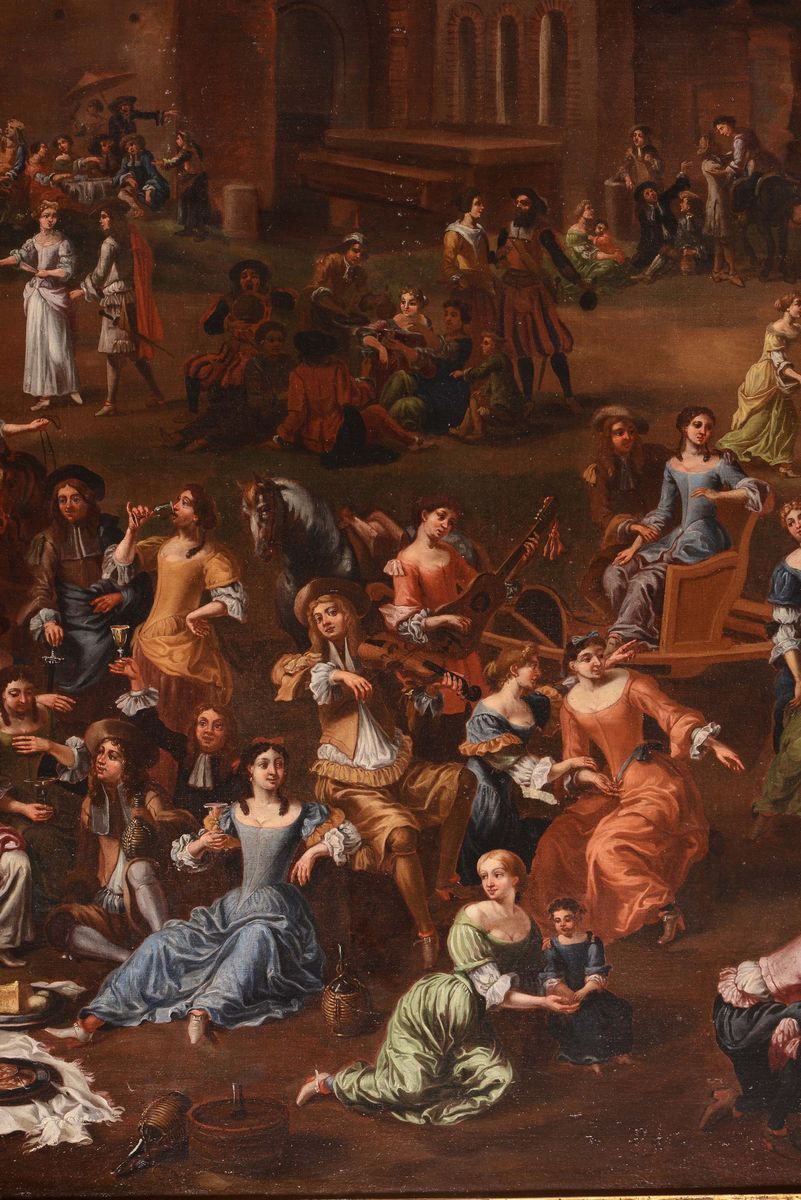 Christian Reder (leipzig 1656 - Roma 1729), Detto Monsù Leandroscena di Danze in Strada