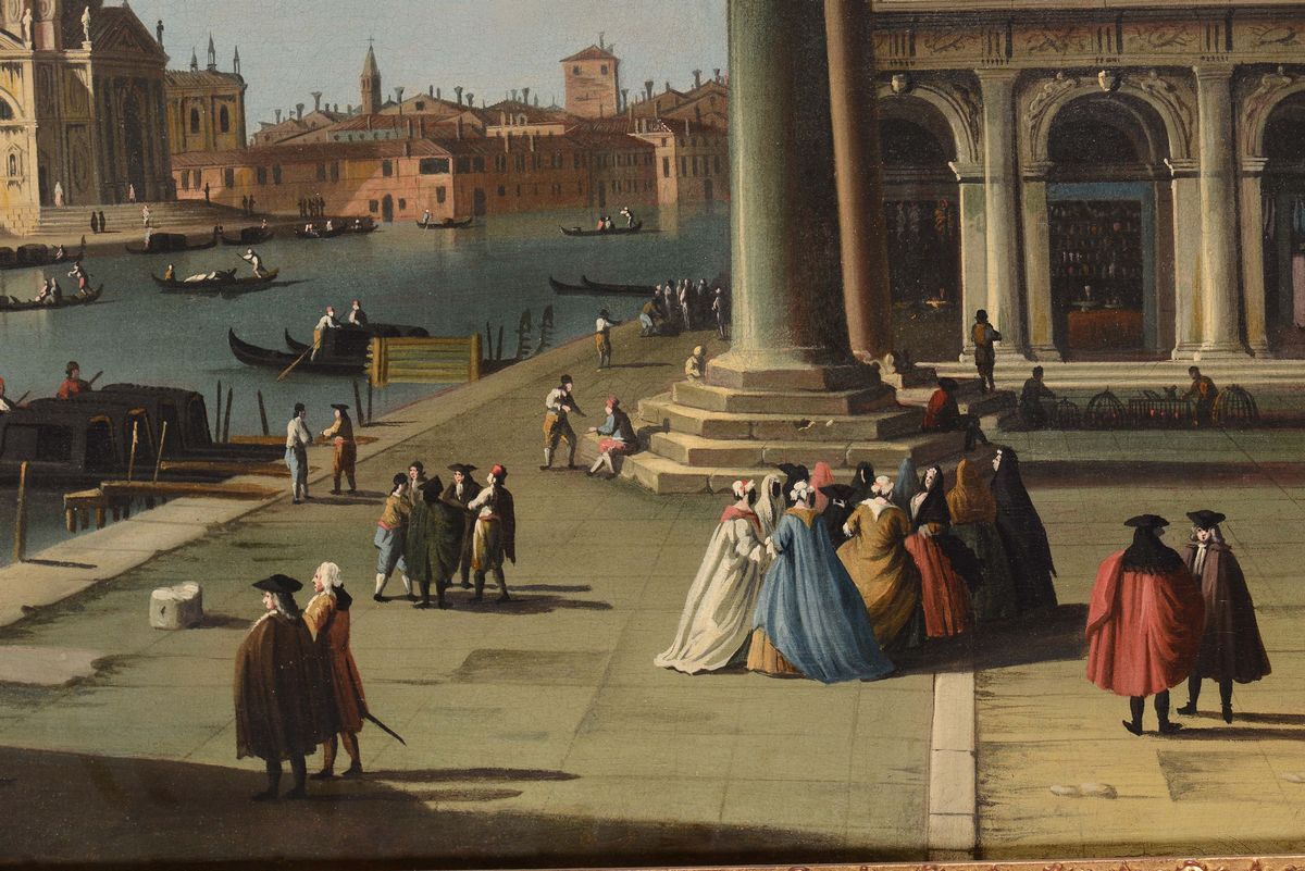 Giovanni Richter (stoccolma 1665 - Venezia 1745)veduta del Canal Grande dalla Piazzetta con la Pu...