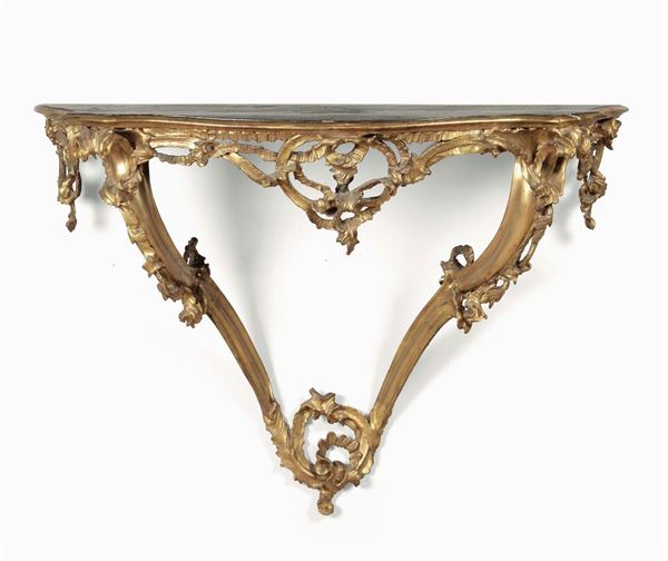 A parcel-gilt Louis XV style console, Lombardy, 18th century