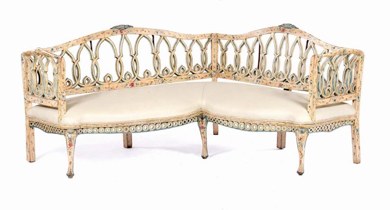 A Louis XV style sofa, Veneto, 18th century  - Auction Furnishings from Palazzo Corner Spinelli in Venice - Cambi Casa d'Aste