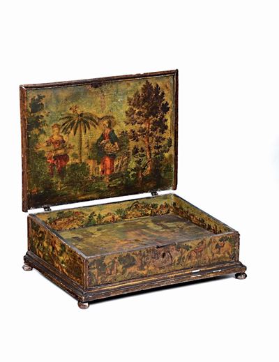 Scatola Scrittoio Interamente Laccata Ad Arte Povera, Veneto XVIII Secolo