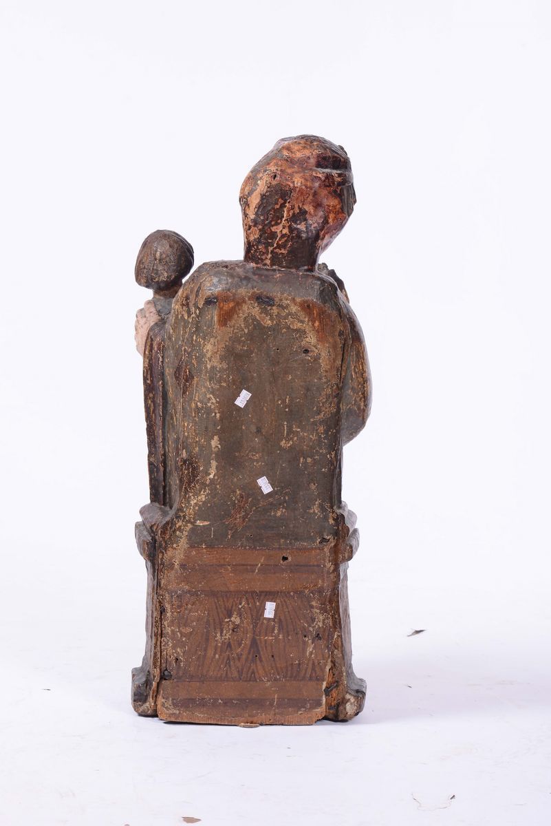 Scultore del XVI Secolomadonna in Legno con Bambino