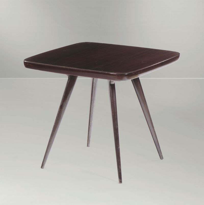 Tavolo in legno con dettagli in ottone  - Asta Design - III - Cambi Casa d'Aste